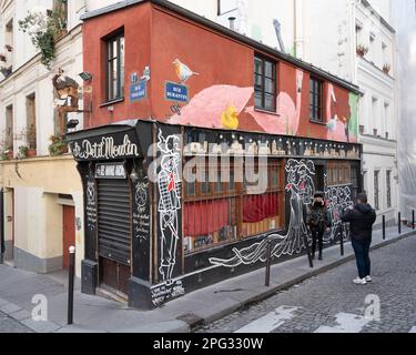 Restaurant le petit Moulin, rue Durantis, Montmartre, Paris Banque D'Images