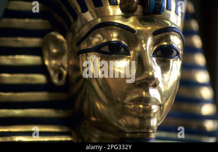 Masque de Toutankhamon, le musée égyptien, Le Caire, Égypte. Banque D'Images