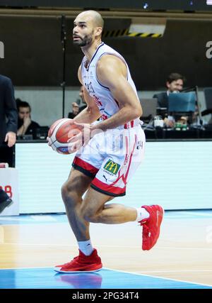 Perry Ellis de Cholet lors de la coupe française, Top 8, quart de finale match de basket-ball entre LDLC ASVEL et Cholet basket sur 18 mars 2023 à l'Arena Loire à Trelaze, France - photo Laurent Lairys/DPPI crédit: DPPI Media/Alay Live News Banque D'Images