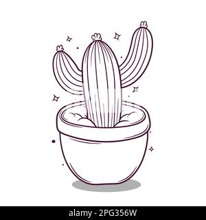 illustration vectorielle de cactus dessinée à la main Illustration de Vecteur