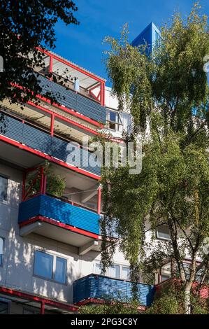 Byker Wall, conçu par Ralph Erskine, Newcastle upon Tyne, Angleterre Banque D'Images