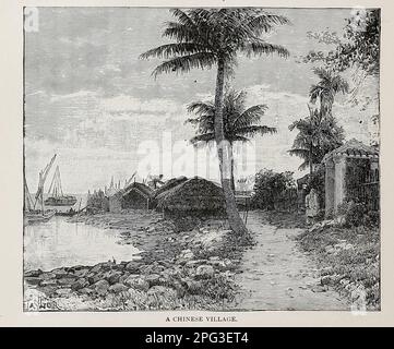 Un village chinois de Cyclopedia histoire universelle : embrassant la présentation la plus complète et la plus récente du sujet en deux parties principales ou divisions de plus de six mille pages par John Clark Ridpath, 1840-1900 Date de publication 1895 Editeur Boston : Balch Bros. Volume 7 Histoire de l'homme Banque D'Images