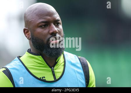 GRONINGEN, PAYS-BAS - MARS 19: JETRO Willems du FC Groningen pendant le match néerlandais Eredivisiie entre FC Groningen et SC Heerenveen à Euroborg Banque D'Images