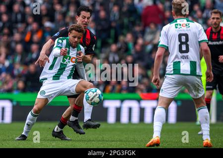 GRONINGEN, PAYS-BAS - MARS 19: Liam van Gelderen du FC Groningen pendant le match néerlandais Eredivisiie entre le FC Groningen et le SC Heerenveen à Eurob Banque D'Images