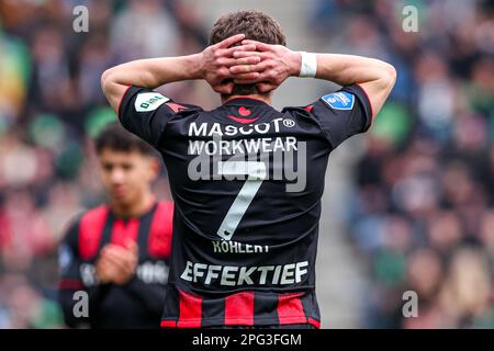 GRONINGEN, PAYS-BAS - MARS 19: Mat Kohlert de SC Heerenveen pendant le match néerlandais Eredivisiie entre FC Groningen et SC Heerenveen à Euroborg Banque D'Images