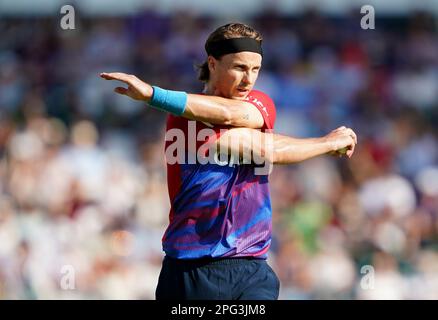 Photo du dossier datée du 18-07-2021 de Tom Curran, en Angleterre. Les espoirs de Tom Curran d’un rappel du ballon blanc d’Angleterre ont subi un coup après qu’il ait subi une fracture de stress. Date de publication : lundi 20 mars 2023. Banque D'Images