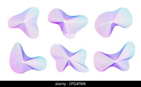 Formes amorphes dynamiques, formes fluides abstraites avec gradient, forme liquide composée de lignes avec effet de mélange. Illustration de Vecteur