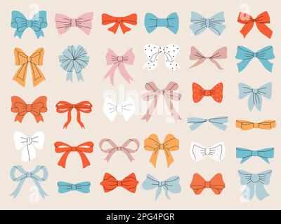 Boucles silhouettes. Collection de rubans pour cadeaux ensemble de noeuds vectoriels récents Illustration de Vecteur
