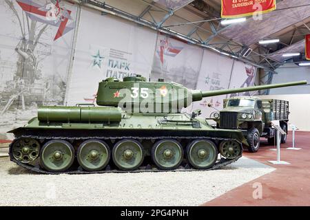 PARC PATRIOT, KUBINKA, RÉGION DE MOSCOU, RUSSIE - 11 juillet 2017: Réservoir moyen soviétique T-34-85 Banque D'Images