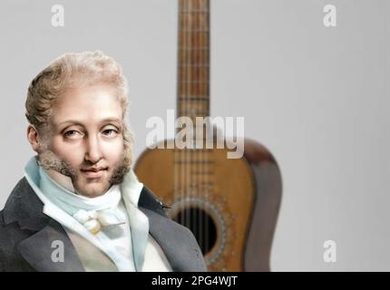 Ferdinando Carulli était un compositeur et guitariste italien du XIXe siècle connu pour ses méthodes de guitare classique encore utilisées aujourd'hui. Banque D'Images