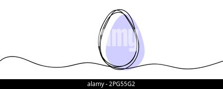 Dessin continu d'une ligne d'œuf en forme d'abstat. Élément de conception d'illustration vectorielle pour les vacances de Pâques Illustration de Vecteur