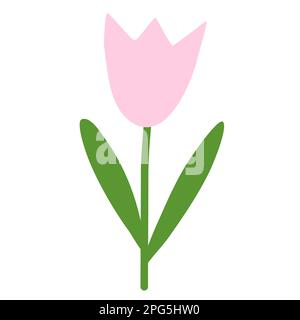 Fleur de tulipe simple, élément de motif de ressort, illustration vectorielle de style doodle Illustration de Vecteur