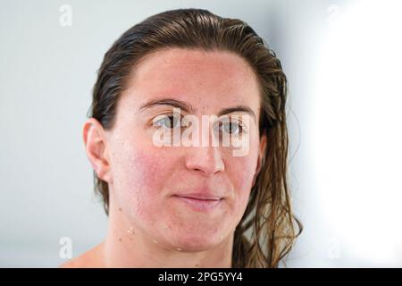 Charlotte Bonnet lors d'une nouvelle compétition de natation, l'Open géant sur 19 mars 2023, au Dôme de Saint-Germain-en-Laye, France. Photo de Victor Joly/ABACAPRESS.COM Banque D'Images