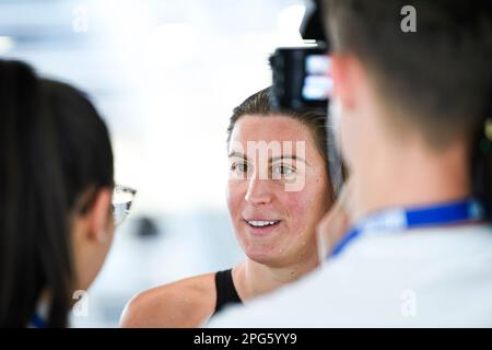 Charlotte Bonnet lors d'une nouvelle compétition de natation, l'Open géant sur 19 mars 2023, au Dôme de Saint-Germain-en-Laye, France. Photo de Victor Joly/ABACAPRESS.COM Banque D'Images