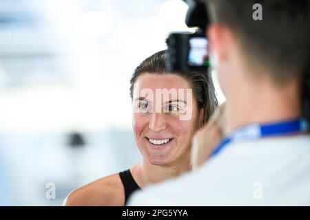 Charlotte Bonnet lors d'une nouvelle compétition de natation, l'Open géant sur 19 mars 2023, au Dôme de Saint-Germain-en-Laye, France. Photo de Victor Joly/ABACAPRESS.COM Banque D'Images