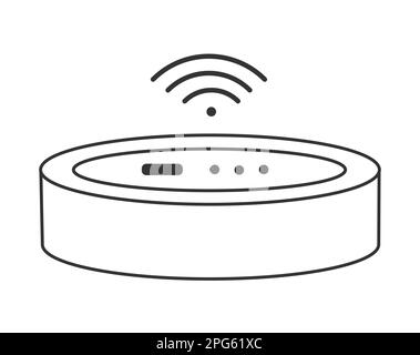 Icône robot-aspirateur. Icône en contour modifiable. Panneau simple .pictogramme noir sur fond blanc. Concept Smart Home.Vector Illustration de Vecteur