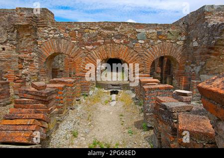 Ruines de la villa romaine de Pisoes, Beja, Alentejo, Portugal Banque D'Images