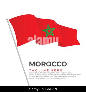 Modèle vecteur drapeau marocain moderne design. Illustration vectorielle Illustration de Vecteur