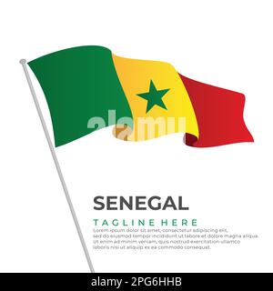 Modèle vecteur drapeau Sénégal design moderne. Illustration vectorielle Illustration de Vecteur