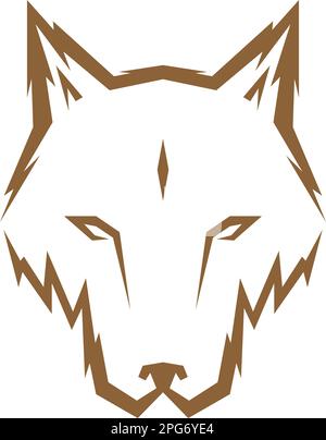 Illustration du logo Wolf Line art Illustration de Vecteur