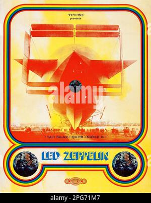 Affiche du concert de Zeppelin à DEL, Salt Lake City (Feyline, 1970) Banque D'Images