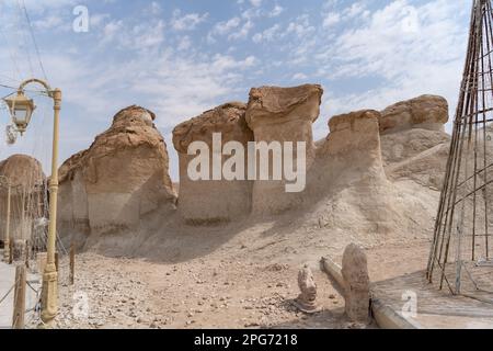 La montagne Al-Qarah ou Jabal Al-Qarah, Al Hofuf Arabie Saoudite Banque D'Images