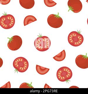 Motif tomates sans couture. Fond rouge végétal sain Illustration de Vecteur