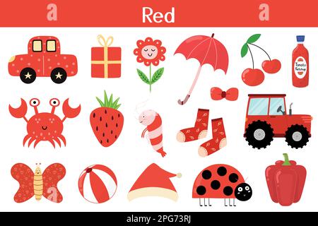 Apprendre les couleurs, les enfants apprennent les couleurs, feuille de fun  Image Vectorielle Stock - Alamy