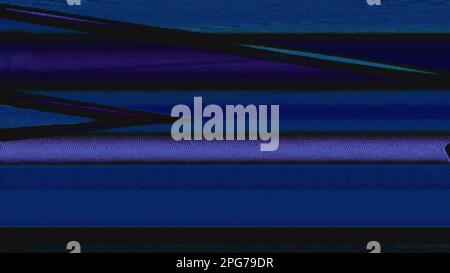 Artefacts de bandes bleues de bruit vhs de Glitch analogique Banque D'Images