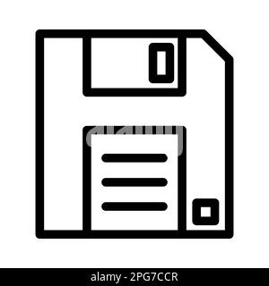 Icône de ligne épaisse du vecteur de disquette pour usage personnel et commercial. Banque D'Images