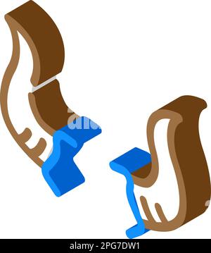 illustration vectorielle d'icône isométrique représentant un animal de corne de vache Illustration de Vecteur