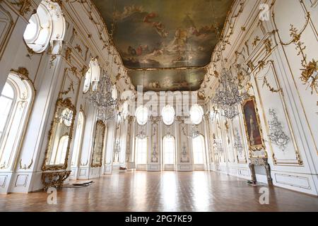 Kromeriz, République tchèque. 21st mars 2023. La grande salle d'assemblée restaurée du château de Kromeriz, République tchèque, 21 mars 2023, le château de Kromeriz est un exemple bien conservé d'une résidence princière baroque européenne et de ses jardins. En 1998, l'UNESCO a classé les jardins et le château de Kromeriz au patrimoine mondial. Crédit: Dalibor Gluck/CTK photo/Alamy Live News Banque D'Images