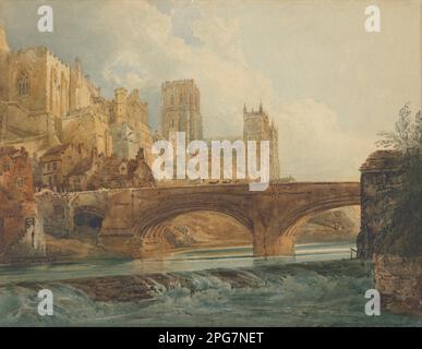 Cathédrale et château de Durham vers 1800 par Thomas Girtin Banque D'Images