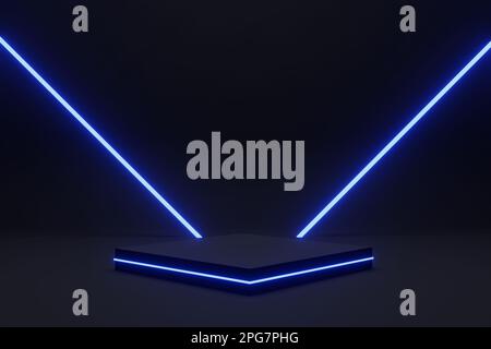 3D permet de réaliser un podium réaliste dans un style futuriste. Scène minimale pour la présentation des produits, la présentation de la promotion Stage Banque D'Images