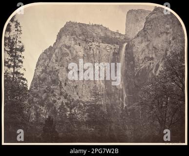 Pohono, Bridal Veil, 900 pieds, Yo Semite 1861 par Carleton E. Watkins Banque D'Images