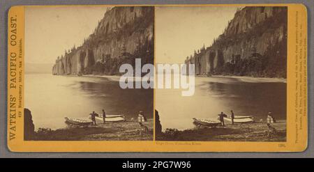 Cape Horn, Columbia River 1867 par Carleton E. Watkins Banque D'Images