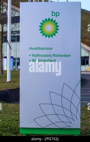 Bureau de la raffinerie BP à Europoort dans le port de Rotterdam aux pays-Bas Banque D'Images