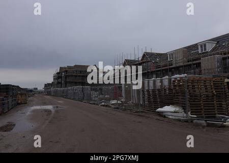 Construction de nouvelles maisons à Koningskwartier dans le Zuidplaspolder Zevenhuizen aux pays-Bas Banque D'Images