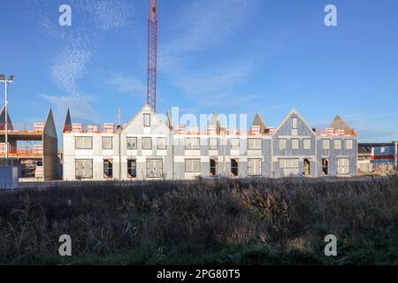 Construction de nouvelles maisons dans le Zevenhuizen de Koningskwartier au Zuidplaspolder aux pays-Bas Banque D'Images