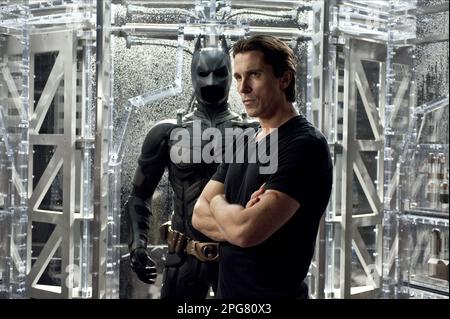 Le Chevalier noir élève Christian Bale Batman Banque D'Images