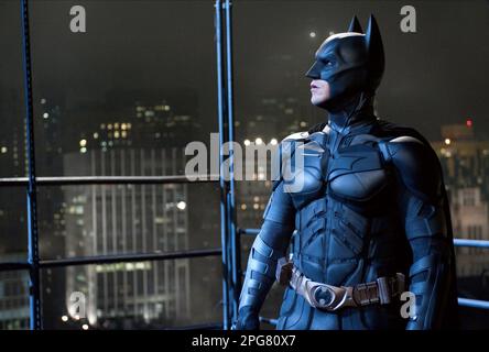 Le Chevalier noir élève Christian Bale Batman Banque D'Images