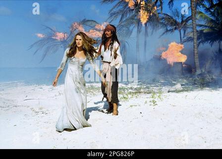 Pirates des Caraïbes Keira Knightley et Johnny Depp Banque D'Images