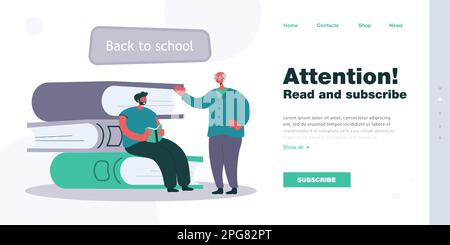 Personne âgée de dessin animé enseignant étudiant Illustration de Vecteur