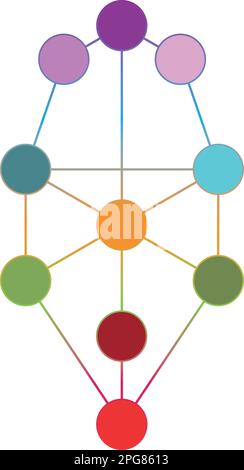 Figurine géométrique colorée. Illustration vectorielle de l'élément arbre de géomologie sacré de la vie. Illustration de Vecteur