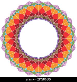 Figure géométrique colorée à partir d'éléments de géométrie sacrée. Illustration vectorielle. Illustration de Vecteur