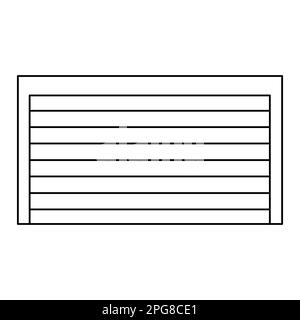 Rouleau de garage. Porte de garage fermée. Illustration de ligne vectorielle isolée sur blanc. Illustration de Vecteur