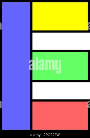 Police alphabet plié à partir de papier de couleur, lettre faite en ruban multicolore, illustration vectorielle 10EPS Illustration de Vecteur