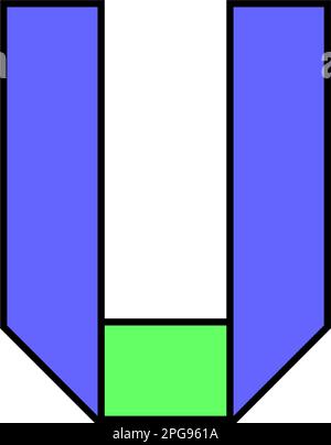 Police alphabet plié à partir de papier de couleur, lettre faite en ruban multicolore, illustration vectorielle 10EPS Illustration de Vecteur