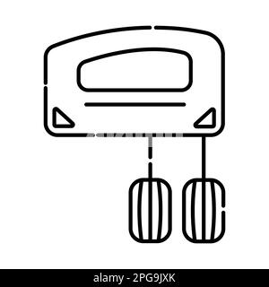 Illustration de la ligne vectorielle noir et blanc du mélangeur Illustration de Vecteur