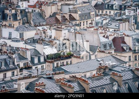 Vue aérienne sur les toits de Paris Banque D'Images